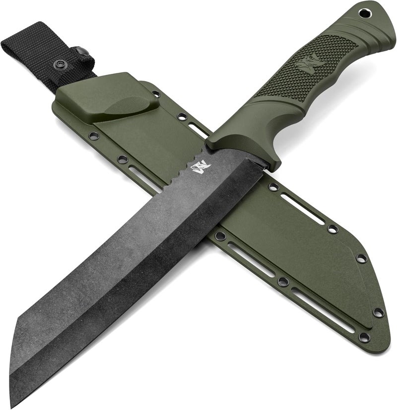 ODENWOLF W Machete - Survival Machete Full Tang with Sheath - Strong D2 Steel Knife Machete for Cutting Trees, for Yard Work, and for Bushcrafting and Big Tactical Knife with TPE-Handle - Image 1